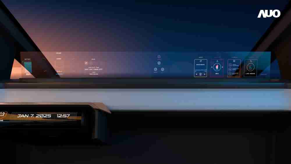 巨星国际无界透明显示接口(Horizon Image Glass)透过车运算方案整合仪表板、、、、中控台及副驾显示器，，，一体式全景呈现，，，提供乘用者清晰的前方视野、、行车必要信息与娱乐功能